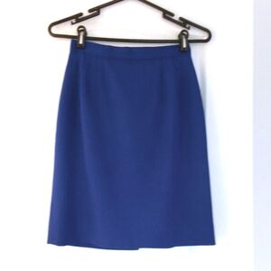 100% Wool Classiques Entier Royal Sapphire Blue Pencil Skirt 0P 0 Petite 2P